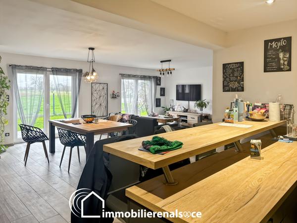 Mackenheim (67390) Proche Marckolsheim, jolie maison plain-pied 5p avec jardin et garage.