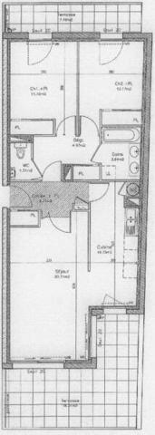 Appartement 3 pièces - 44100 Nantes -  Procé