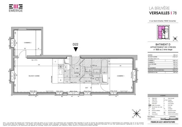 Location Appartement 3 pièces 59.2 m² - Versailles 78000