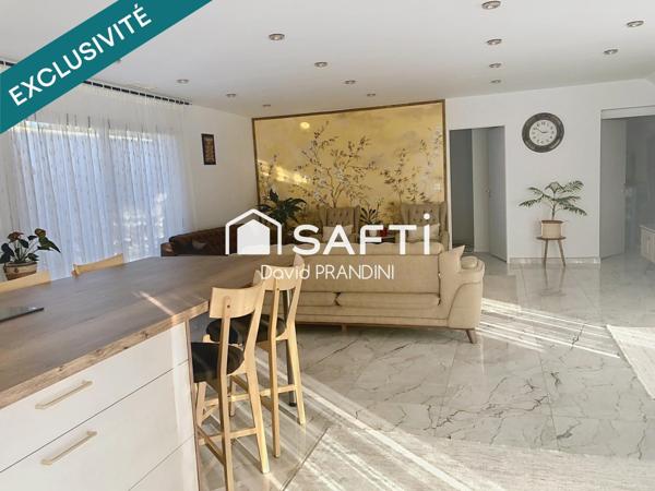 Maison contemporaine 4 chambres dont suite parentale +bureau , piscine, terrasses, garage.