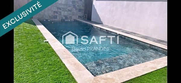 Maison contemporaine 4 chambres dont suite parentale +bureau , piscine, terrasses, garage.