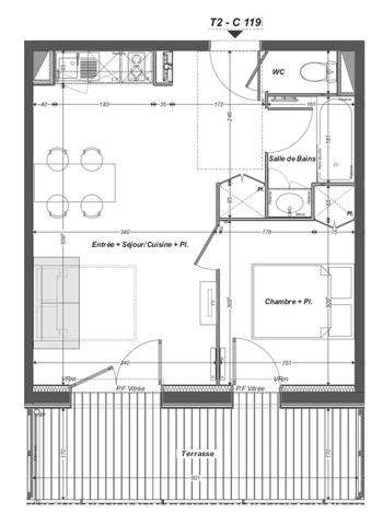 APPARTEMENT T2 AVEC TERRASSE PLEIN SUD - EXCELLENTE RENTABILITÉ - À LACANAU (33)