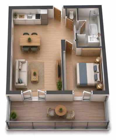 APPARTEMENT T2 AVEC TERRASSE PLEIN SUD - EXCELLENTE RENTABILITÉ - À LACANAU (33)