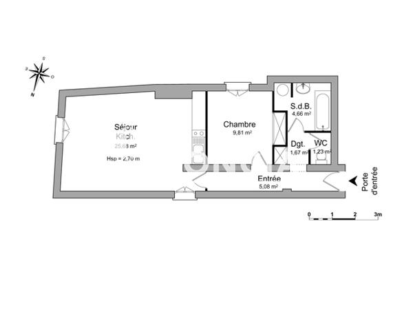 Location Appartement 2 pièces 48.13 m² - 40 RUE DOCTEUR NANCEL PENARD Bordeaux 33000