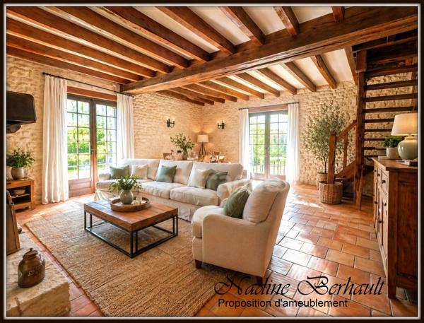 Maison à vendre 6 pièces  (45)Ferrières, Gare 10 mn Paris, 4 chambres, cave, cheminée, 6000 m² terrain arboré