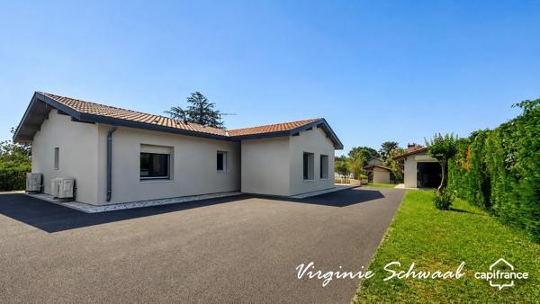 Maison - DPE B - Plain-pied 126 m² - terrain clos - 4 chambres - sous-sol  à HABAS (40)