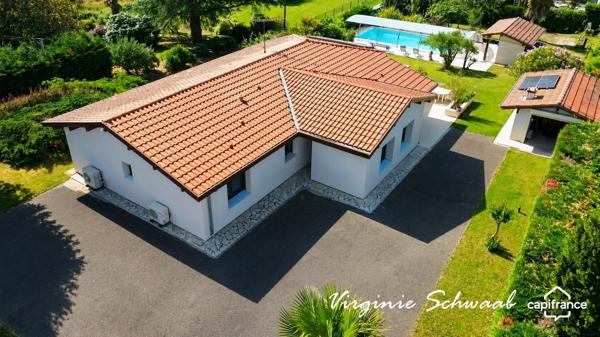 Maison - DPE B - Plain-pied 126 m² - terrain clos - 4 chambres - sous-sol  à HABAS (40)
