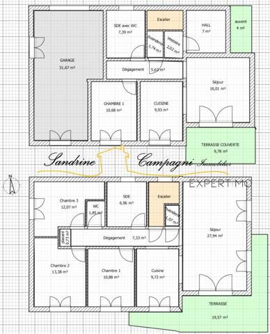 Carpentras (84200) Secteur ROSERAIE Maison individuelle T4 + T2 + garage