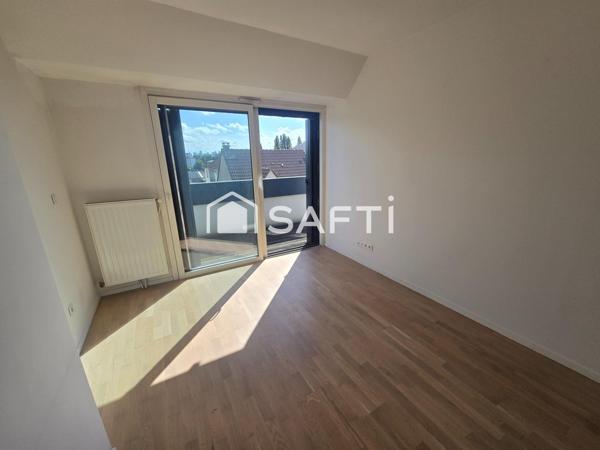 3 pièces, balcon sans vis-à-vis, rue des Cloviers