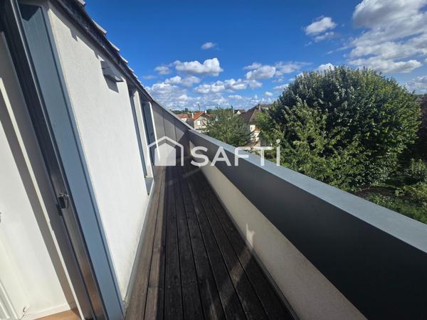 3 pièces, balcon sans vis-à-vis, rue des Cloviers