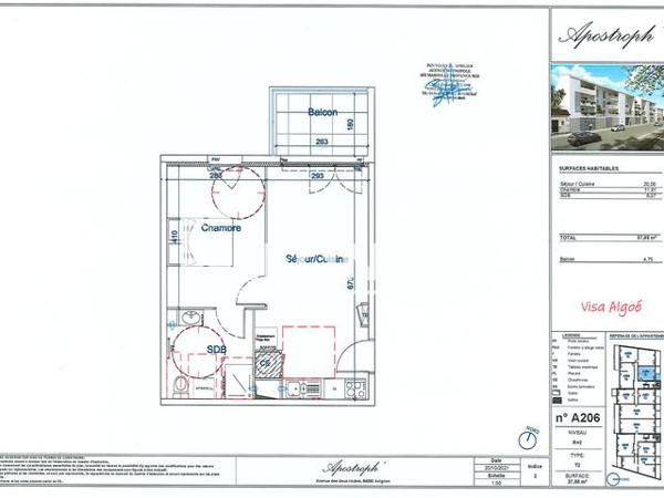Location Appartement 2 pièces 37.88 m² - RESIDENCE APOSTROPH BAT A 18 AVENUE DES 2 ROUTES Avignon 84000