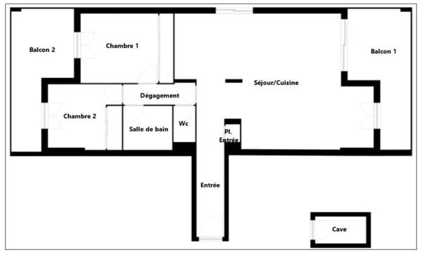 Appartement
         3 pièces
        - 82 m² Exclusivité 259 000 € *