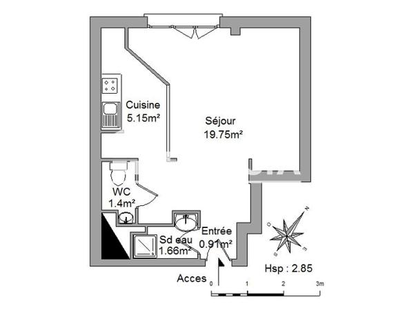 Location Studio 28.87 m² - 21 AVENUE NOSTRADAMUS Salon De Provence 13300