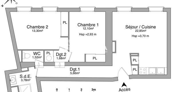 Location Appartement 3 pièces 60.89 m² - Avignon 84000