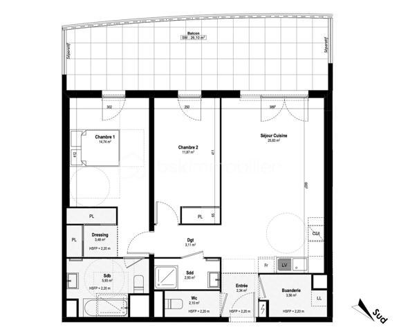 Appartement de 75,89 m²