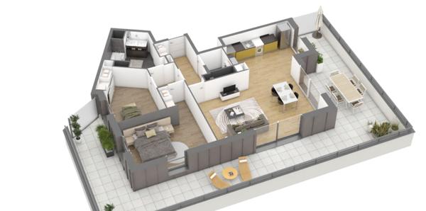 Mont-Saint-Aignan (76130) Exceptionnel, en toit attique vue panoramique Rouen & Fond du Val