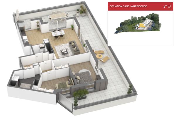 Mont-Saint-Aignan (76130) Exceptionnel, en toit attique vue panoramique Rouen & Fond du Val