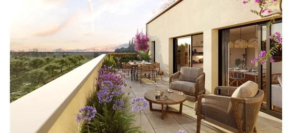 À VENDRE APPARTEMENT T3 DE 61 M² AVEC TERRASSES ET JARDIN PRIVATIF