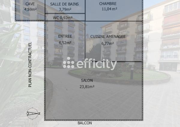 Appartement 2 pièces - 54 m²