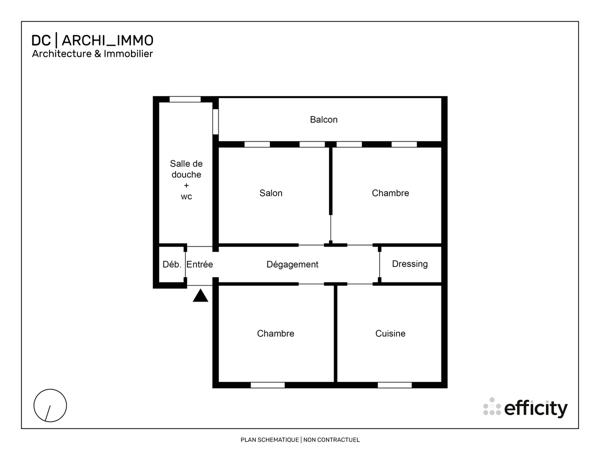 Appartement 3 pièces - 80 m² Exclusivité efficity