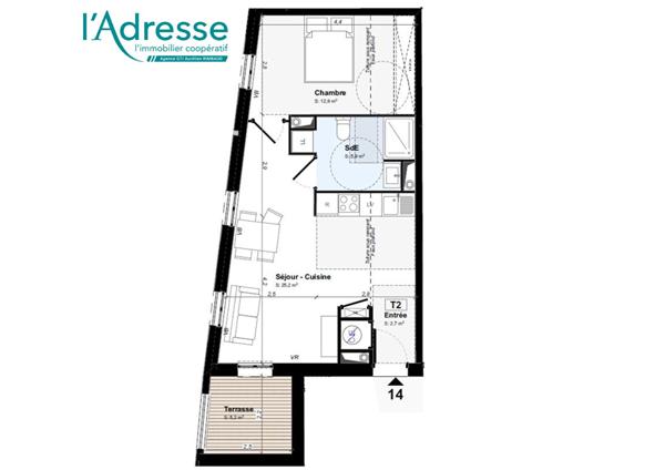 Appartement Résidence EDEN - T2 + Terrasse au 2ème étage