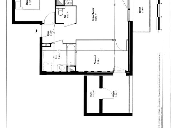 Location Appartement 3 pièces 60.2 m² - RESIDENCE LUMINESENS 3 - 14 RUE ANGELA DAVIS PORTE A45 Lens 62300