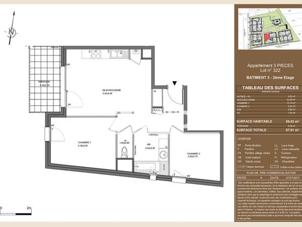 Location Appartement 3 pièces 59.63 m² - Aix Les Bains 73100