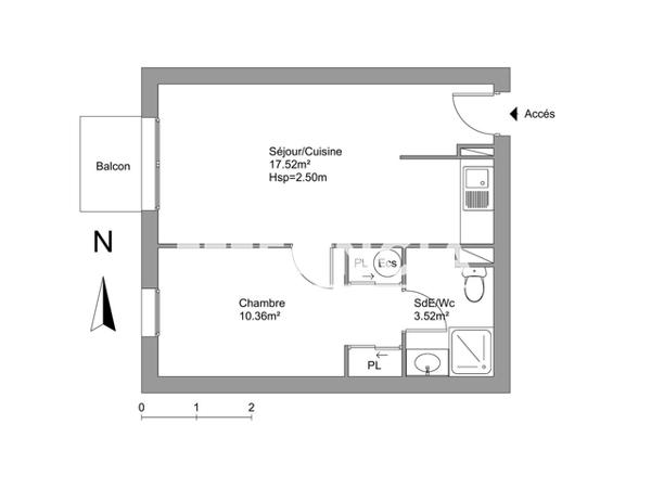 Location Appartement 2 pièces 31.4 m² - 1 AVENUE RAYMOND POINCARE Merignac 33700