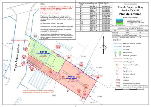 Terrain Dijon avec permis de construire accordé 329 m2
