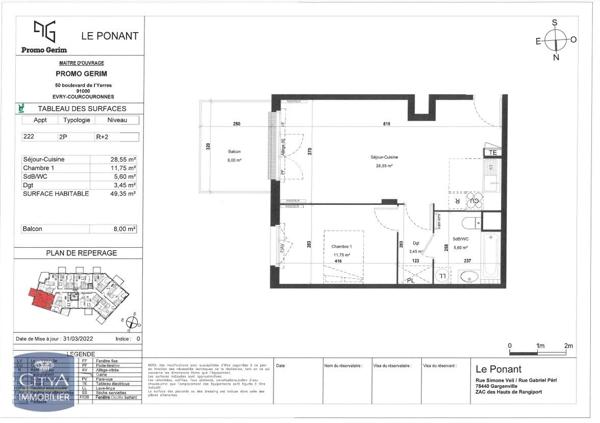 Location appartement Gargenville (78440) 2 pièces 49.35m²