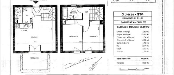 BIGANOS(33)-MAISON duplex-60M²-2ch-terrasse-espace vert
