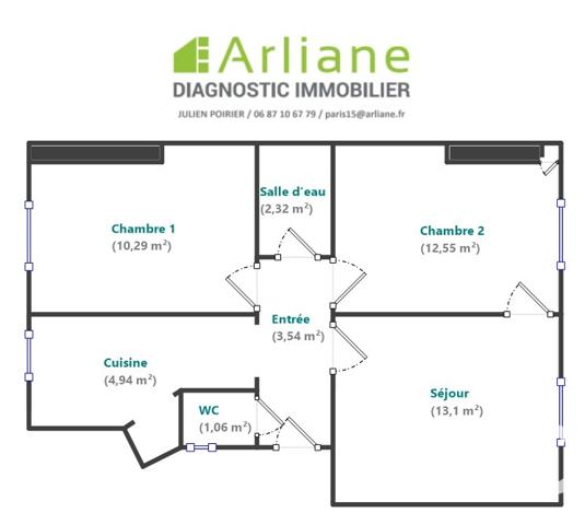 Appartement à vendre 3 pièces 48 m² Paris 14