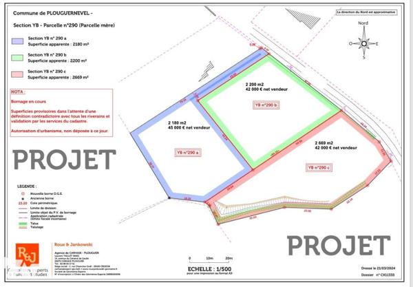 Terrain à bâtir hors lotissement à PLOUGUERNEVEL