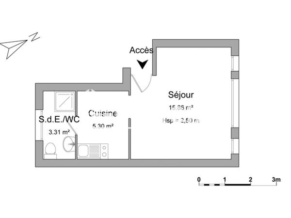 Location Studio 24.47 m² - 7 RUE JEAN JAURES Rethel 08300