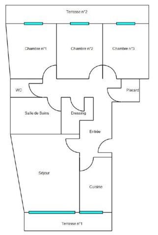 Grand 4 pièces traversant situé au centre de Saint Laurent avec garage fermé et cave.