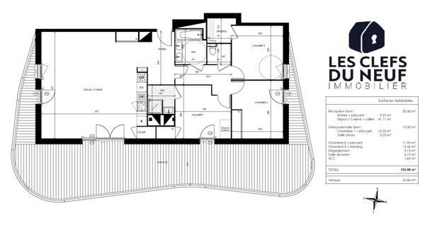 Appartement 4 pièces 87m² + Terrasse de 40m² + Parking sous-sol ! BARRIERE DE PARIS