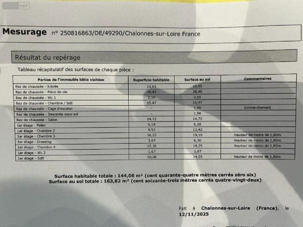 Maison à vendre à Chalonnes-sur-Loire dans le Maine-et-Loire (49290), ref : 12516/1278   
CENTRE VILLE