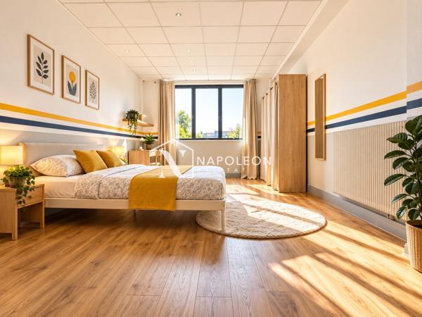 Chambre meublée 17,71 m² – Colocation Lille Fives