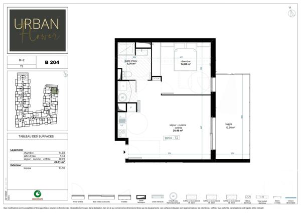 Appartement T2 à vendre  2 pièces - 49,91 m2 NARBONNE - 11