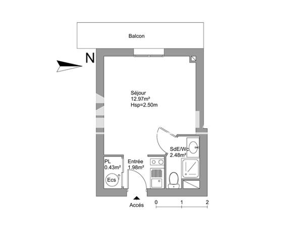 Location Studio 17.86 m² - residence THALES Orleans La Source 45100