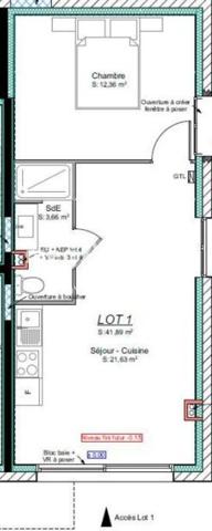 Appartement à LES HERBIERS, 85500 - 2 pièces 41m²