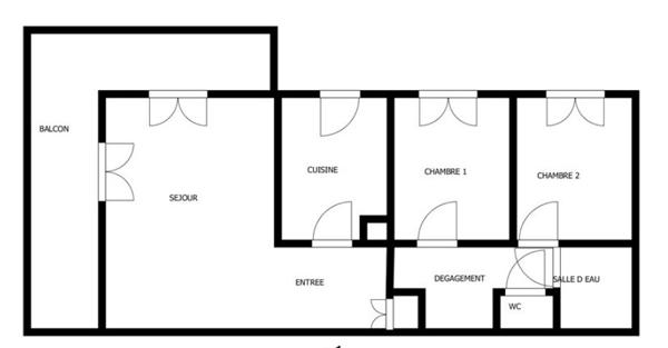 Appartement 3 pièces - 64 m² Exclusivité efficity