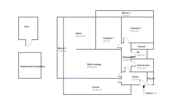 Appartement à vendre 4 pièces 85 m² Orsay