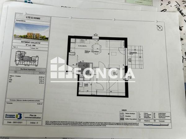 Location Appartement 2 pièces 46.28 m² - 57 RUE SIMONE VEIL Armentieres 59280