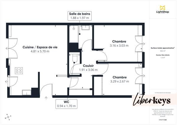 Très bel appartement 3P quartier Montgolfier 