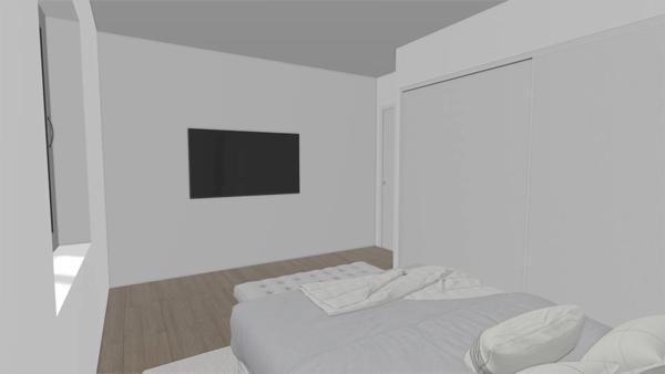 Maison de plain-pied, toit plat, 2 chambres 76.40 m2, carport, terrasse sur terrain 350 m2