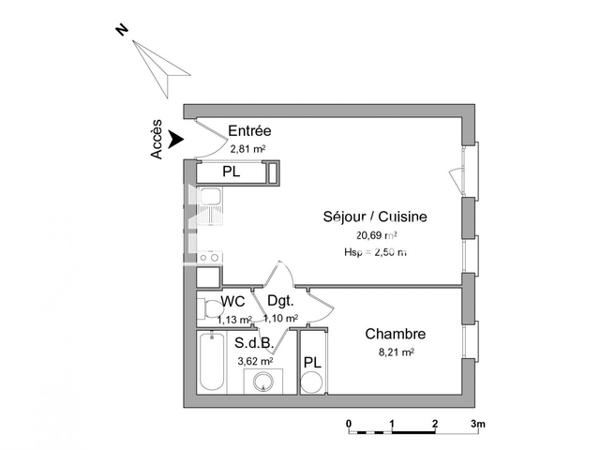 Location Appartement 2 pièces 37.56 m² - 124 BIS BOULEVARD LOBAU Nancy 54000