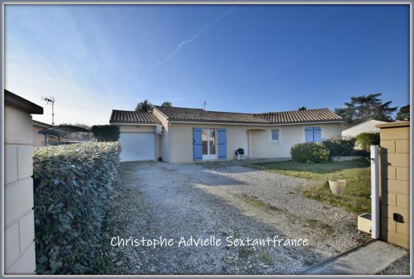 Bergerac dans impasse, maison de plain pied 3 chambres, garage, piscine sur 100 M2