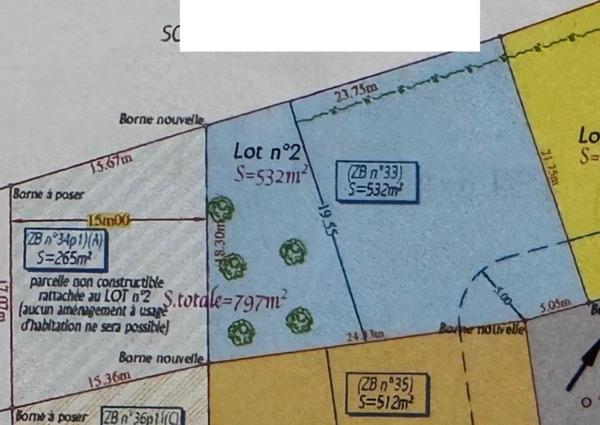 Terrain à bâtir 820 m2