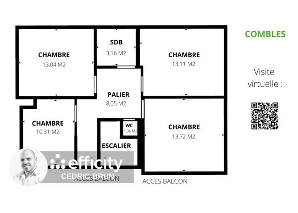 Appartement 7 pièces - 146 m² Exclusivité efficity